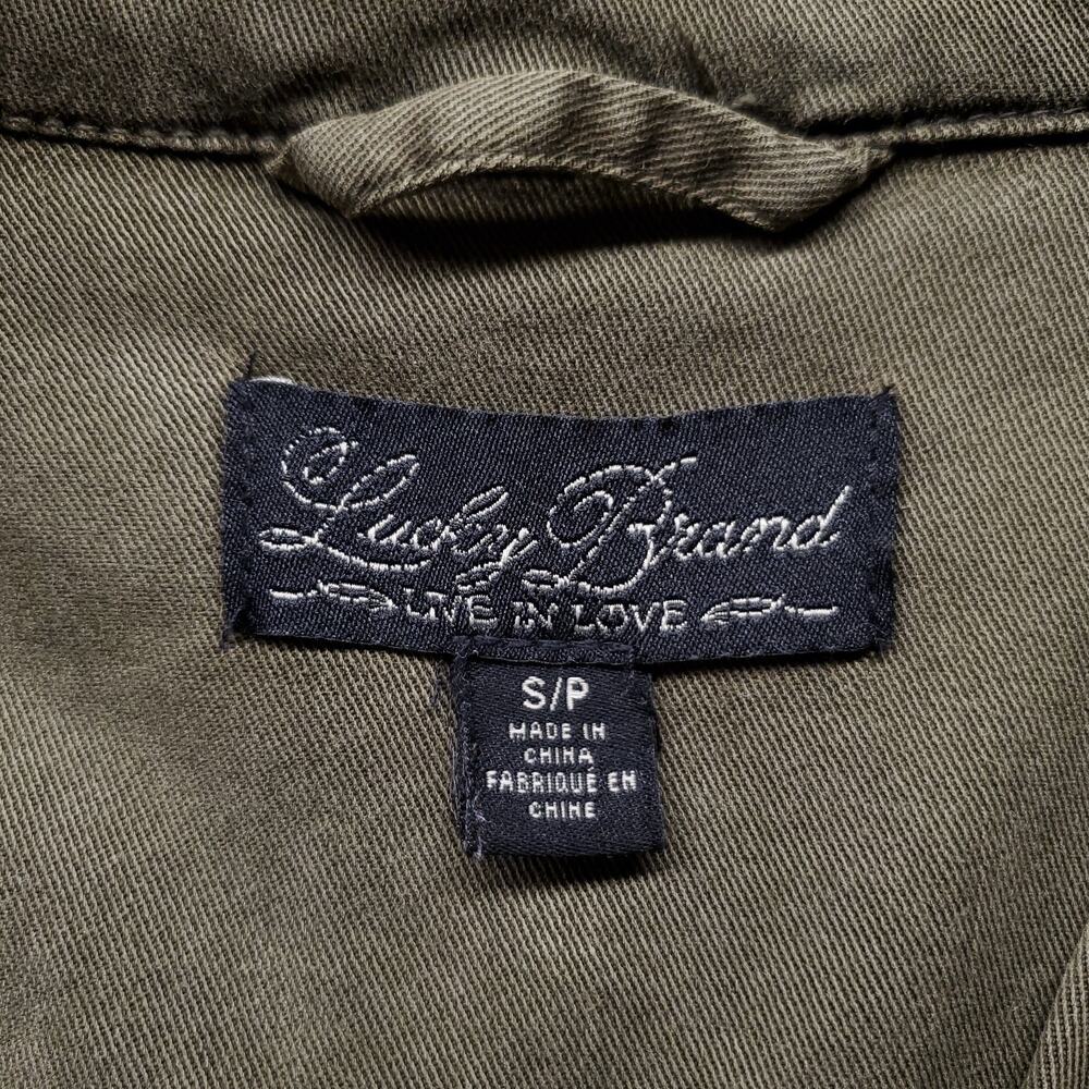 Lucky Brand Military Utility Jacket Women S Green Cinch Waist Twill Safari - Picture 4 of 12